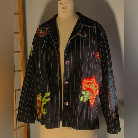 Beaded denim jacket - Picture 1 of 6